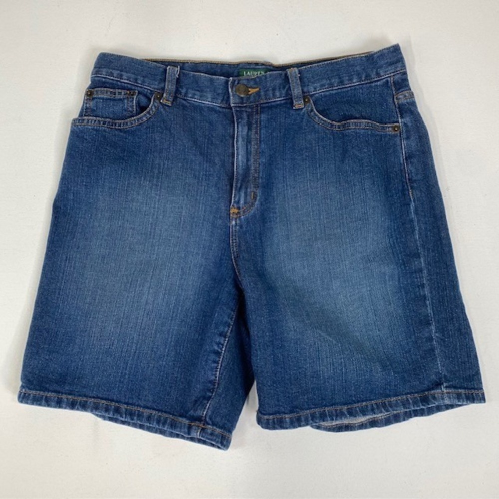 Lauren Jeans Co. Denim Bermuda Shorts Classic Fit Blue Size 6‎